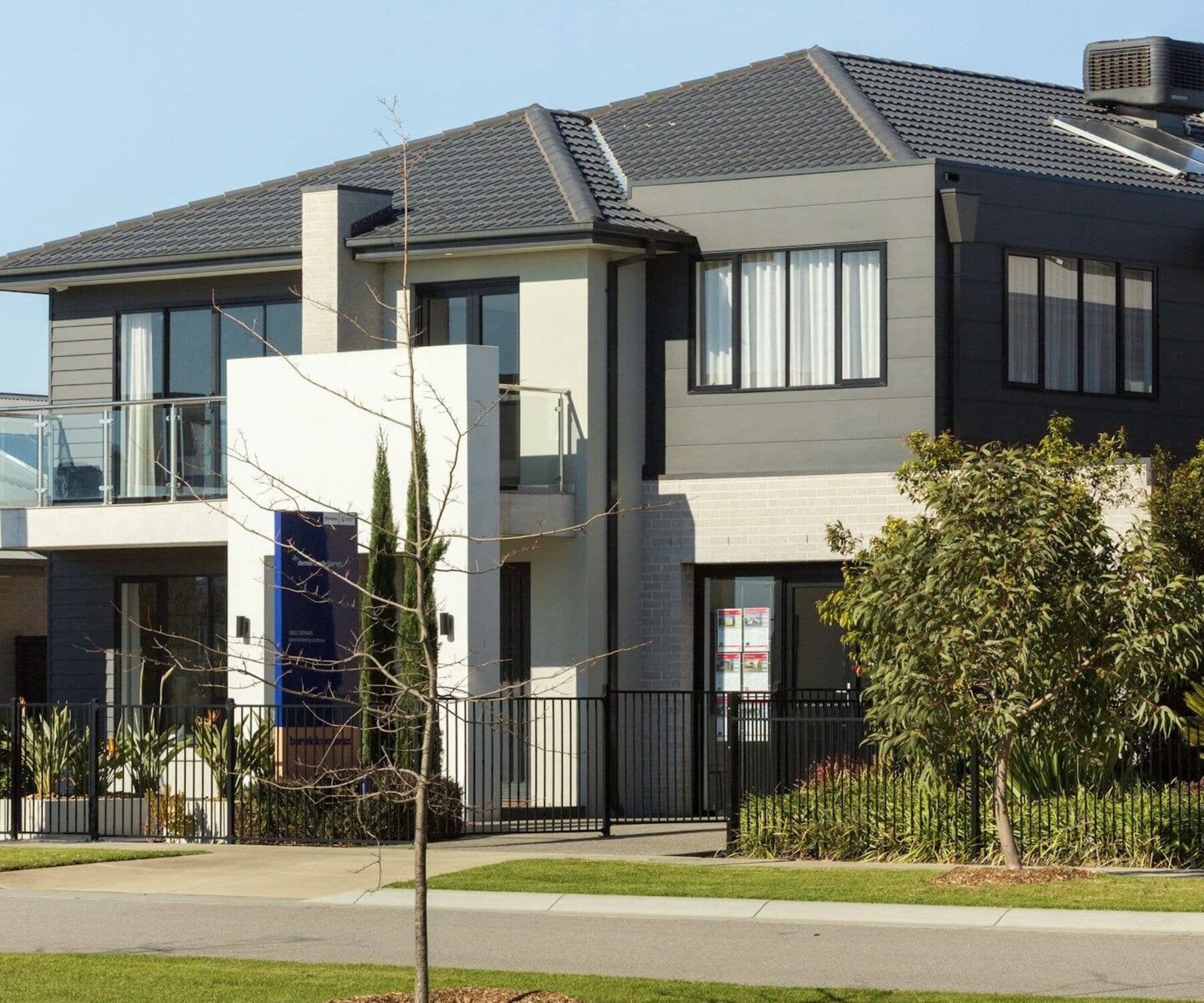 Modern two-storey home with grey and white cladding